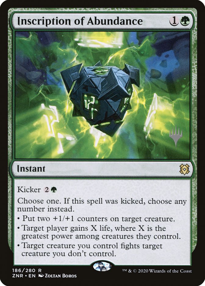 Inscription of Abundance (Promo Pack) [Zendikar Rising Promos] | Spectrum Games
