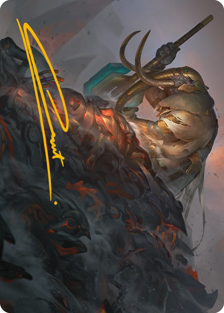 Against All Odds Art Card (Gold-Stamped Signature) [Phyrexia: All Will Be One Art Series] | Spectrum Games