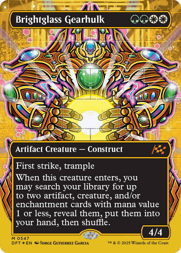 Brightglass Gearhulk (Borderless) (First-Place Foil) [Aetherdrift] | Spectrum Games