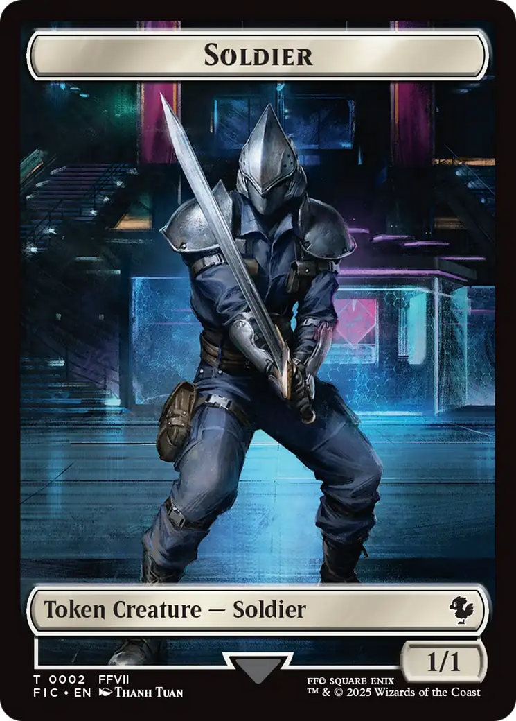 Soldier // Rebel Double-Sided Token (Surge Foil) [FINAL FANTASY Commander Tokens] | Spectrum Games