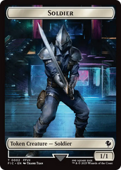 Soldier // Rebel Double-Sided Token (Surge Foil) [FINAL FANTASY Commander Tokens] | Spectrum Games