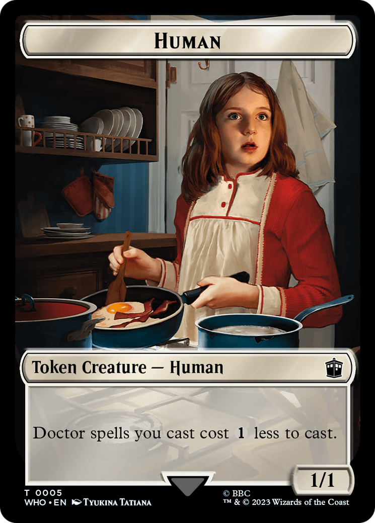 Human (0005) // Clue (0023) Double-Sided Token [Doctor Who Tokens] | Spectrum Games