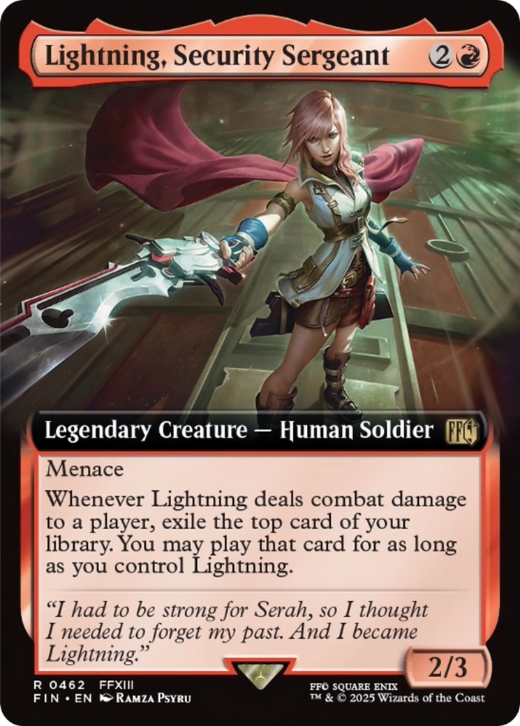 Lightning, Security Sergeant (Extended Art) [FINAL FANTASY] | Spectrum Games
