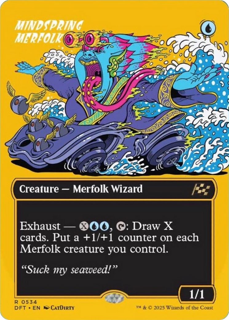 Mindspring Merfolk (Borderless) (First-Place Foil) [Aetherdrift] | Spectrum Games