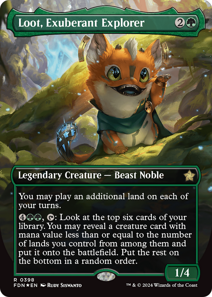 Loot, Exuberant Explorer (Borderless) (Mana Foil) [Foundations] | Spectrum Games