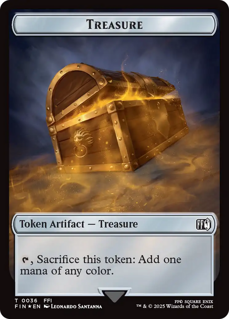 Clue // Treasure Double-Sided Token (Surge Foil) [FINAL FANTASY Commander Tokens] | Spectrum Games