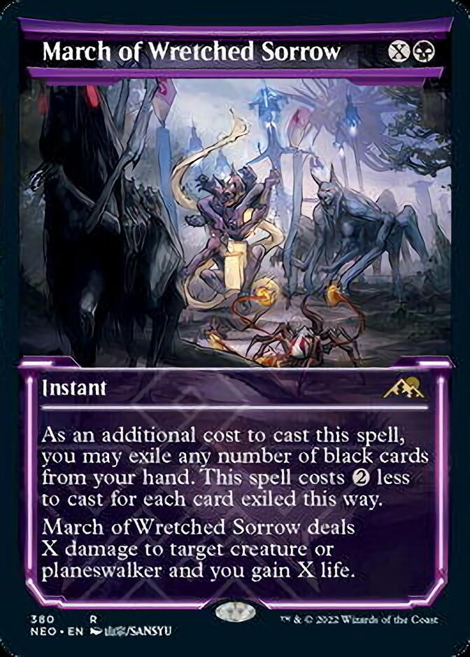 March of Wretched Sorrow (Showcase Soft Glow) [Kamigawa: Neon Dynasty] | Spectrum Games