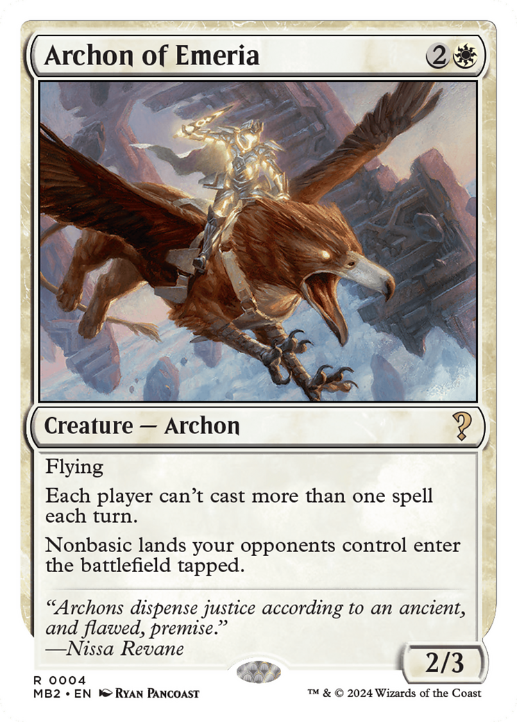 Archon of Emeria (White Border) [Mystery Booster 2] | Spectrum Games