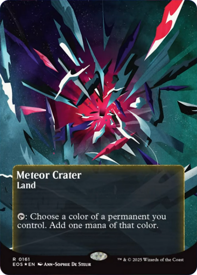 Meteor Crater (0161) (Borderless) (Galaxy Foil) [Edge of Eternities: Stellar Sights] | Spectrum Games