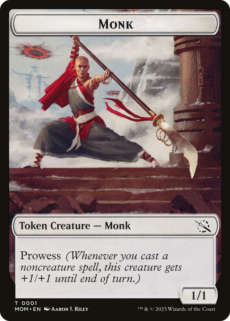 Monk // Spirit (14) Double-Sided Token [March of the Machine Tokens] | Spectrum Games