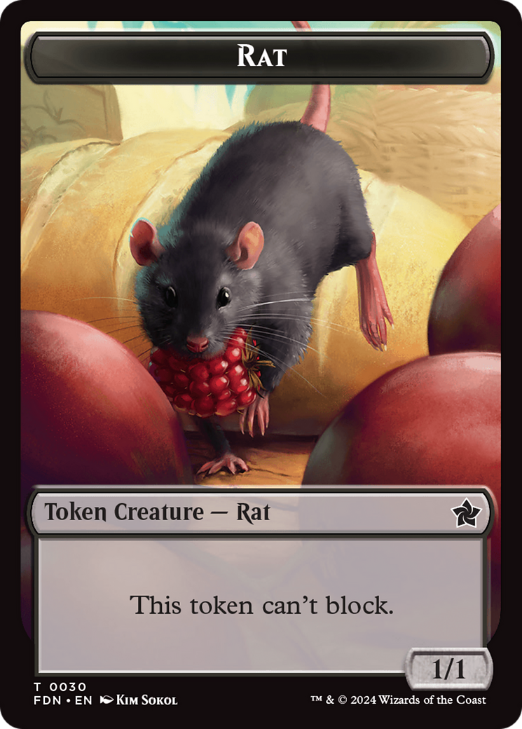 Elf Warrior // Rat (0030) Double-Sided Token [Foundations Tokens] | Spectrum Games