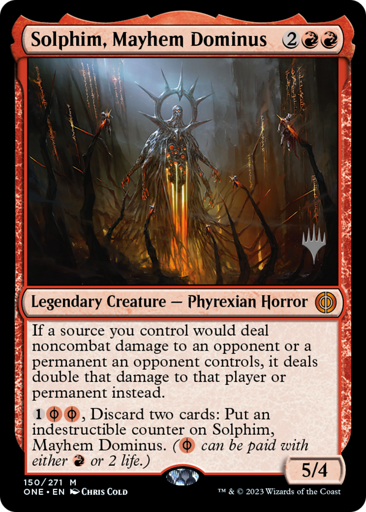 Solphim, Mayhem Dominus (Promo Pack) [Phyrexia: All Will Be One Promos] | Spectrum Games