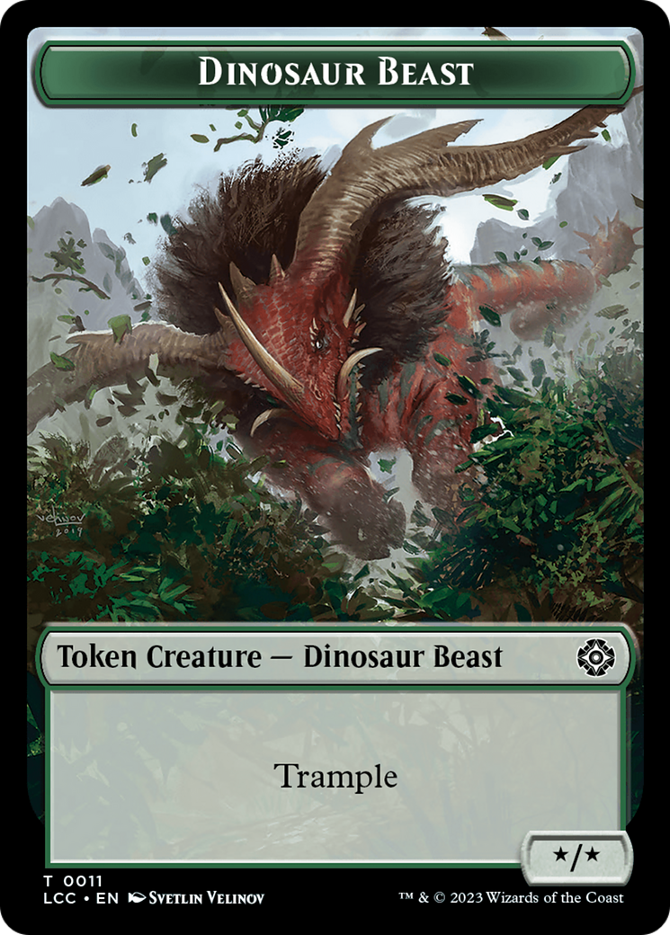 Dinosaur Beast // Dinosaur Double-Sided Token [The Lost Caverns of Ixalan Commander Tokens] | Spectrum Games