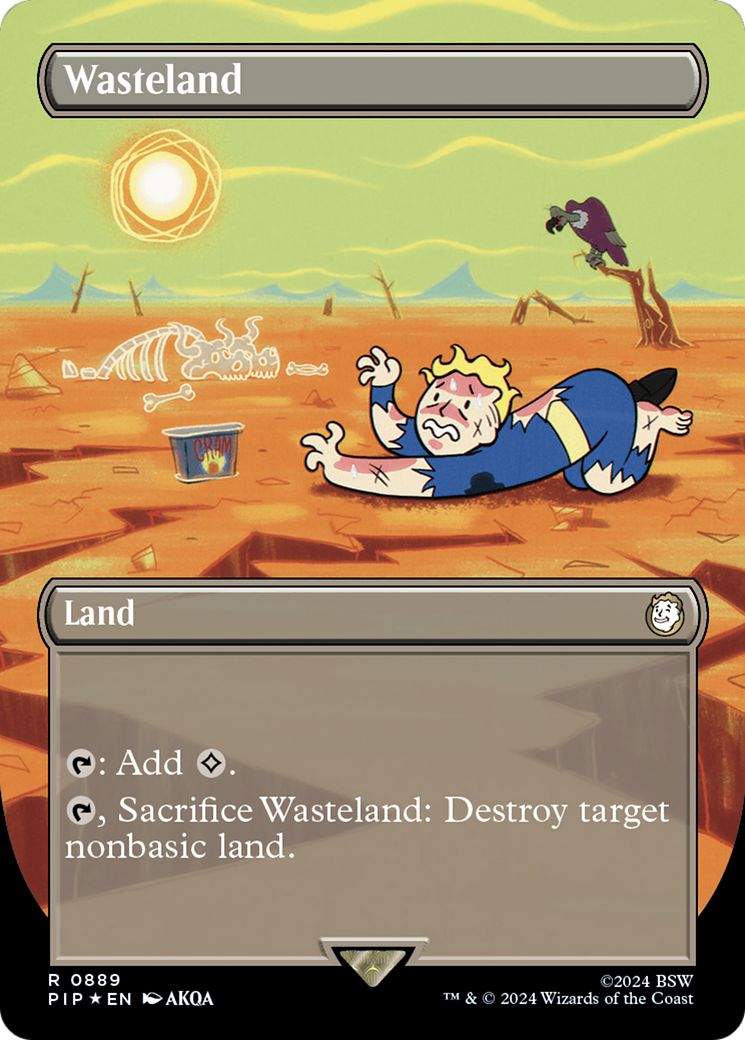 Wasteland (Borderless) (Surge Foil) [Fallout] | Spectrum Games