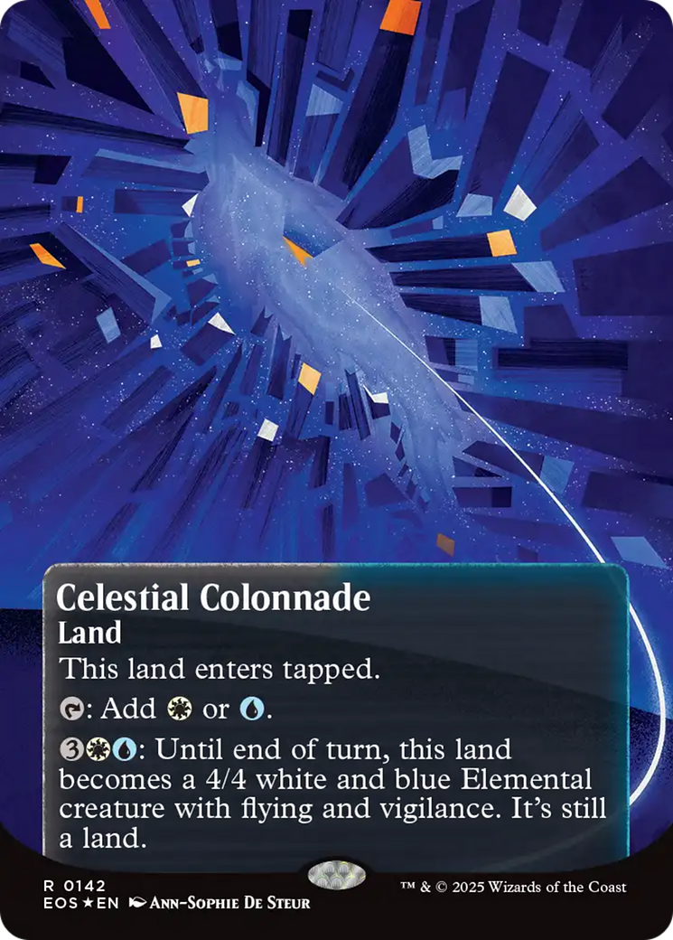 Celestial Colonnade (0142) (Borderless) (Galaxy Foil) [Edge of Eternities: Stellar Sights] | Spectrum Games
