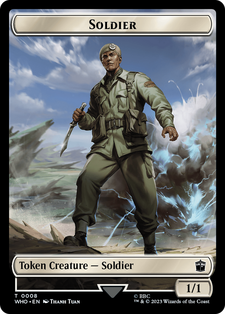 Soldier // Cyberman Double-Sided Token [Doctor Who Tokens] | Spectrum Games