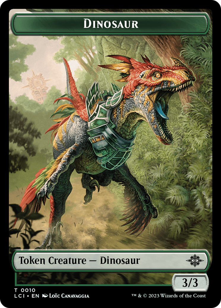Gnome // Dinosaur (0010) Double-Sided Token [The Lost Caverns of Ixalan Tokens] | Spectrum Games
