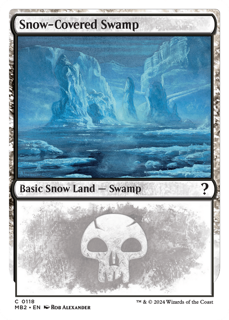 Snow-Covered Swamp (White Border) [Mystery Booster 2] | Spectrum Games