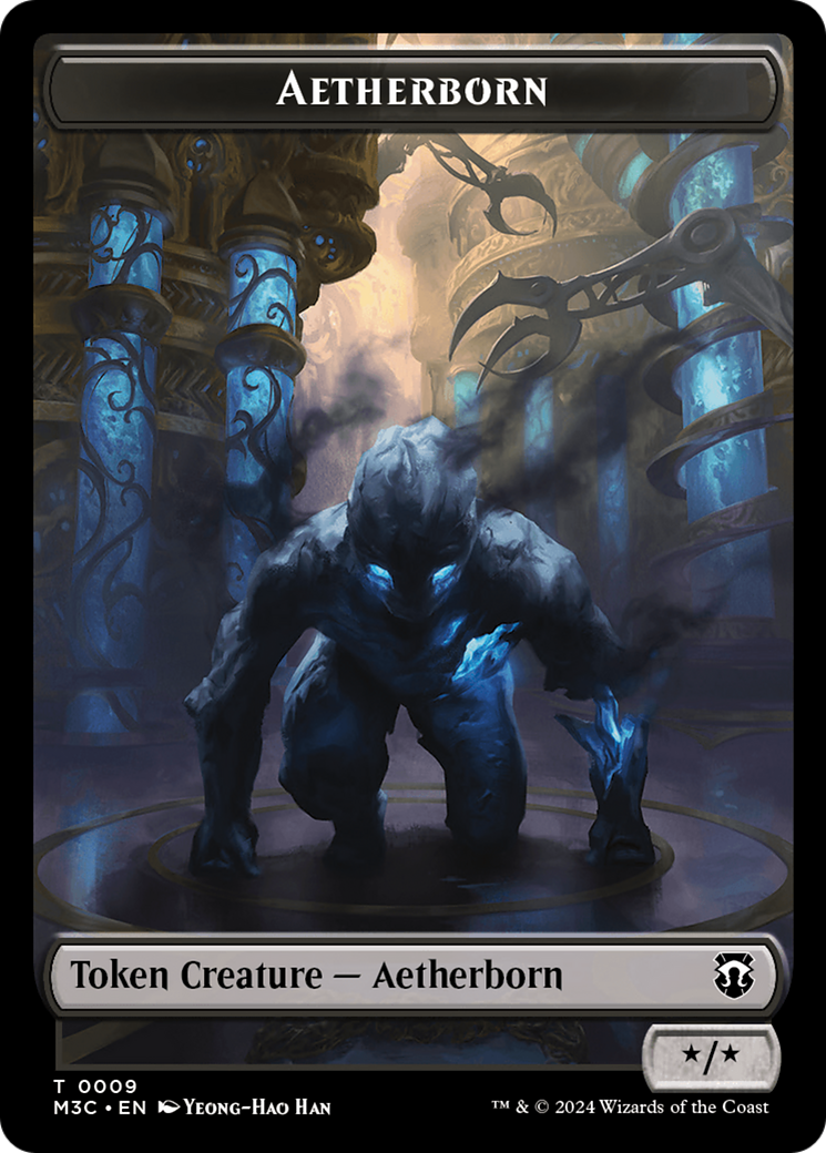 Aetherborn (Ripple Foil) // Thopter Double-Sided Token [Modern Horizons 3 Commander Tokens] | Spectrum Games