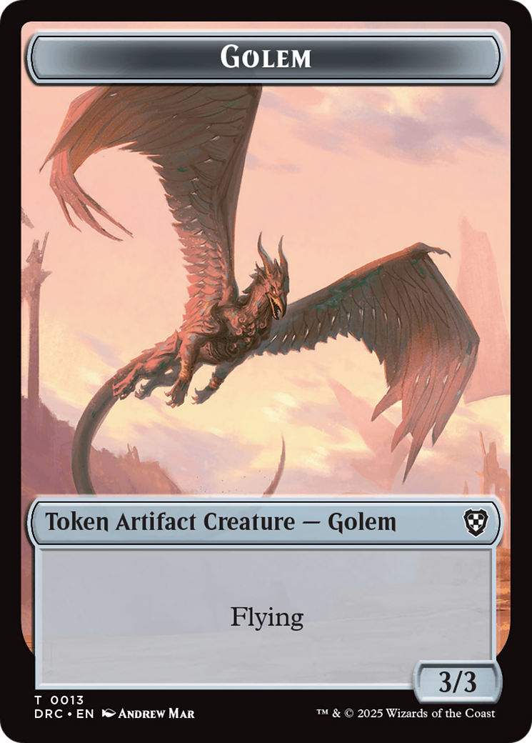 Golem (0013) // Nalaar Aetherjet Double-Sided Token [Aetherdrift Tokens] | Spectrum Games