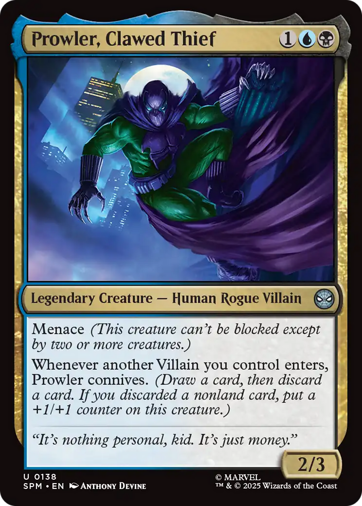 Prowler, Clawed Thief [Marvel's Spider-Man] | Spectrum Games