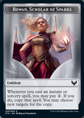 Fractal // Rowan, Scholar of Sparks Emblem Double-Sided Token [Strixhaven: School of Mages Tokens] | Spectrum Games