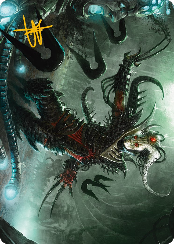 Vraan, Executioner Thane Art Card (Gold-Stamped Signature) [Phyrexia: All Will Be One Art Series] | Spectrum Games