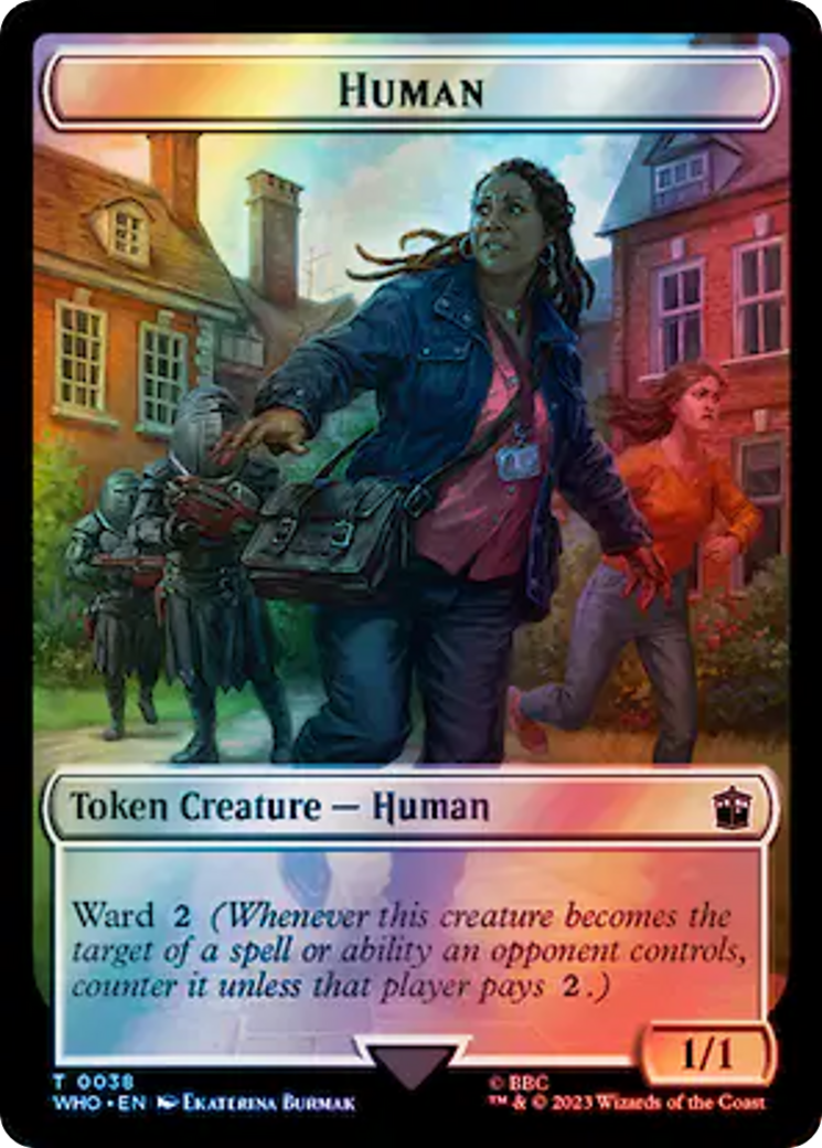 Human (0038) // Food (0059) Double-Sided Token (Surge Foil) [Doctor Who Tokens] | Spectrum Games