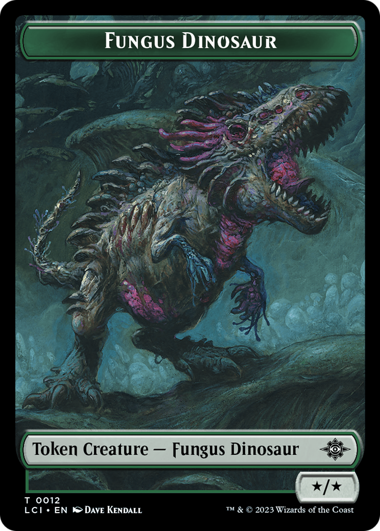 Fungus Dinosaur // Gnome Soldier Double-Sided Token [The Lost Caverns of Ixalan Tokens] | Spectrum Games