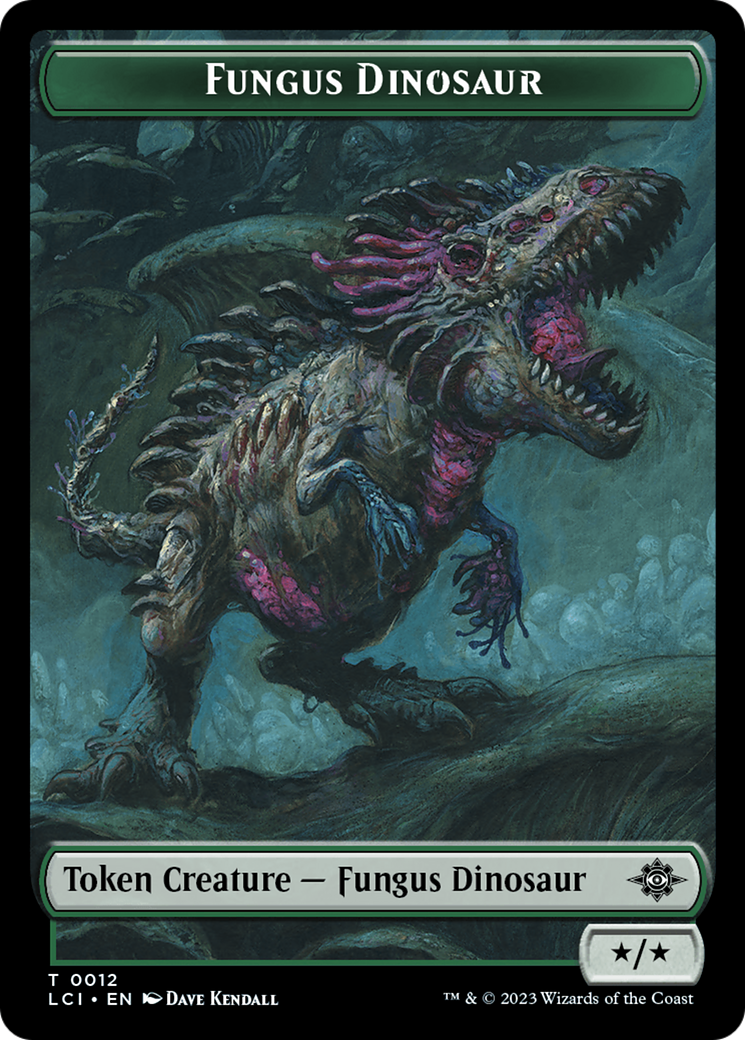 Fungus Dinosaur // Dinosaur (0001) Double-Sided Token [The Lost Caverns of Ixalan Tokens] | Spectrum Games