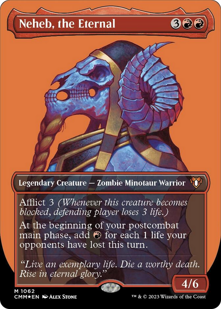 Neheb, the Eternal (Borderless Textured Foil Frame Break) [Commander Masters] | Spectrum Games