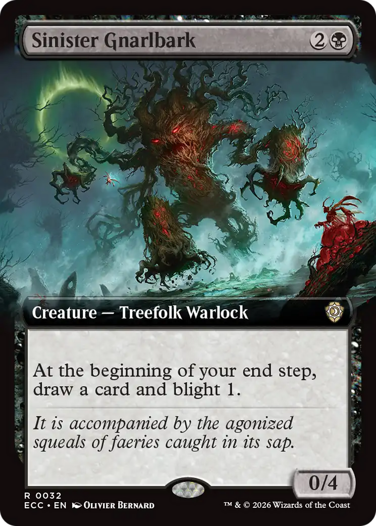 Sinister Gnarlbark (Extended Art) [Lorwyn Eclipsed Commander] | Spectrum Games