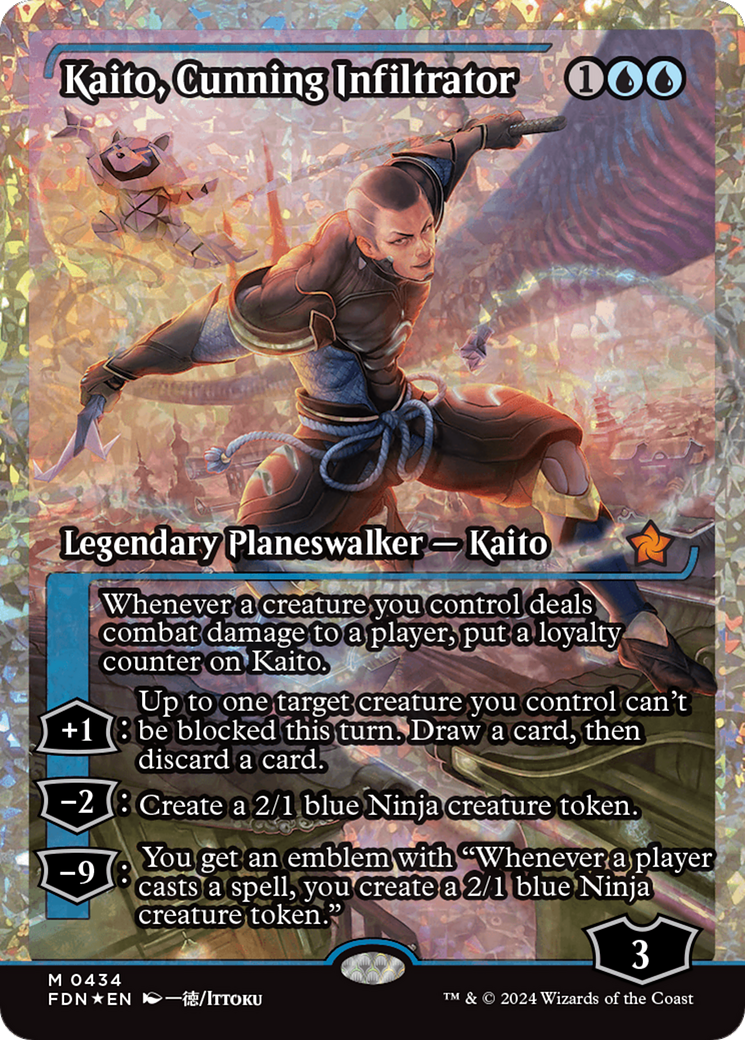 Kaito, Cunning Infiltrator (Showcase) (Frature Foil) [Foundations] | Spectrum Games