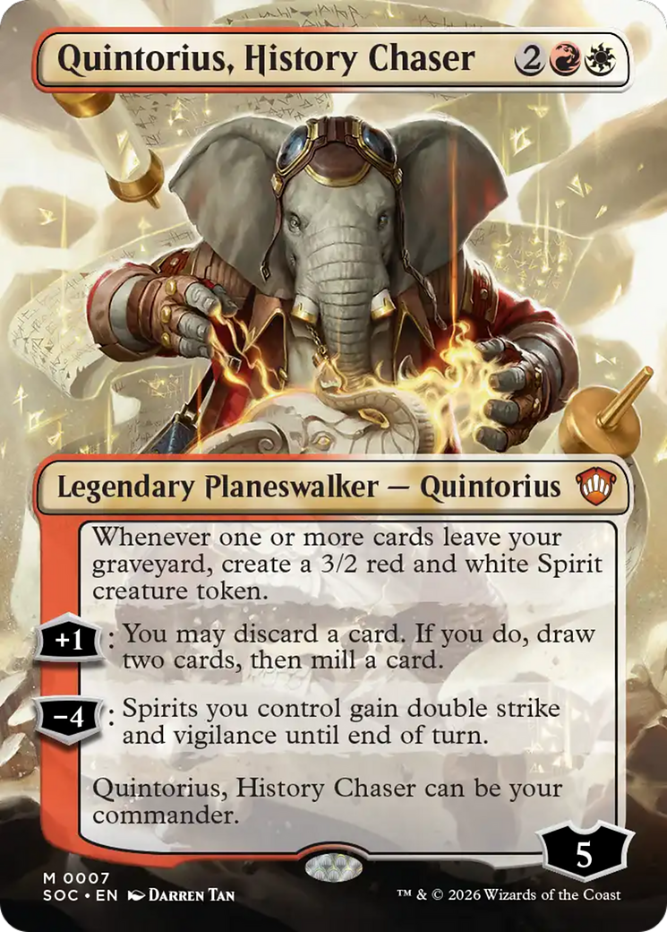 Quintorius, History Chaser (Borderless) [Secrets of Strixhaven Commander] | Spectrum Games