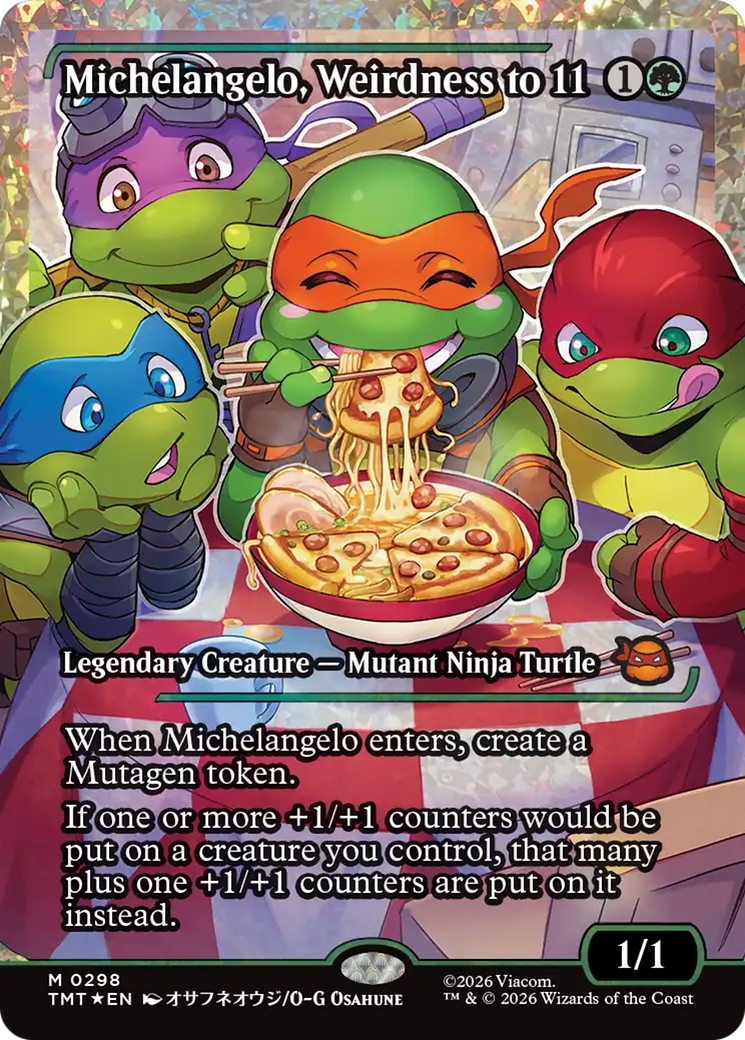 Michelangelo, Weirdness to 11 (Showcase) (Fracture Foil) [Teenage Mutant Ninja Turtles] | Spectrum Games