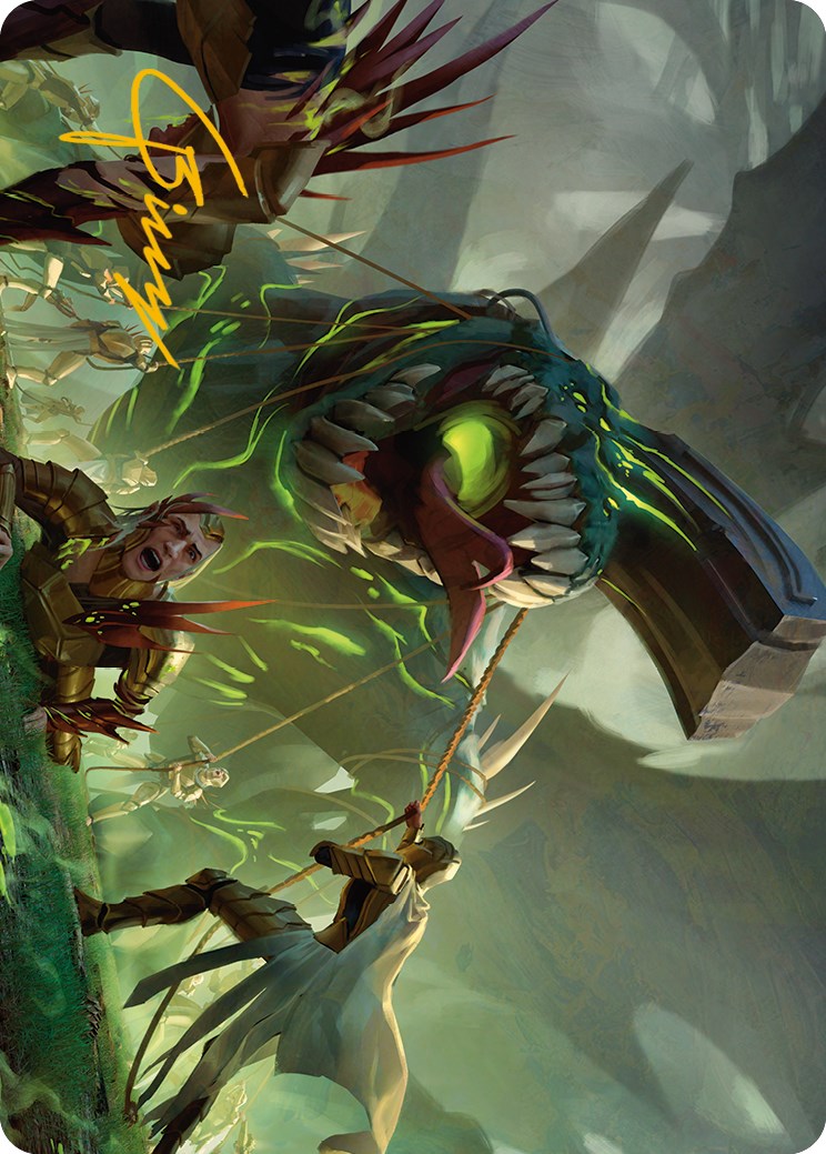 Noxious Assault Art Card (Gold-Stamped Signature) [Phyrexia: All Will Be One Art Series] | Spectrum Games
