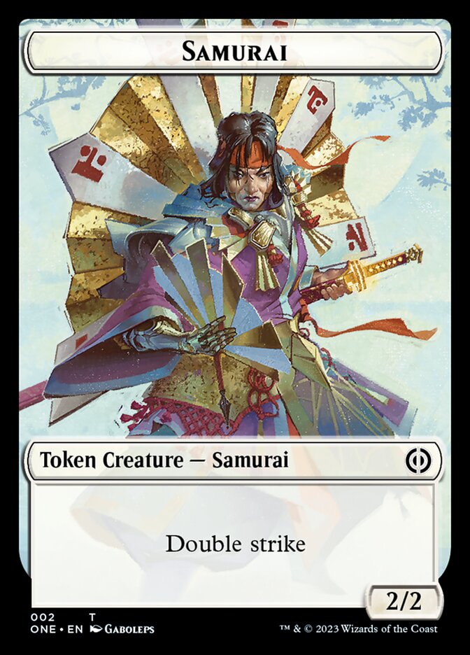 Rebel // Samurai Double-Sided Token [Phyrexia: All Will Be One Tokens] | Spectrum Games