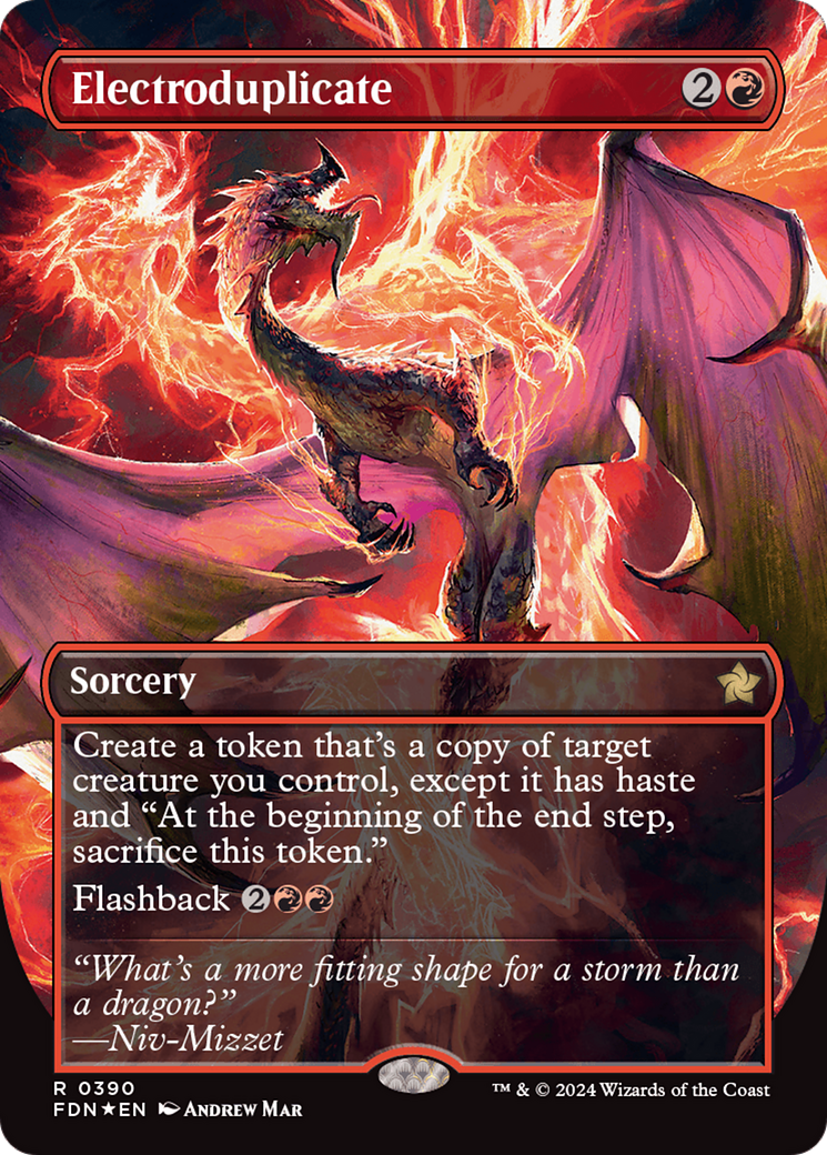 Electroduplicate (Borderless) (Mana Foil) [Foundations] | Spectrum Games