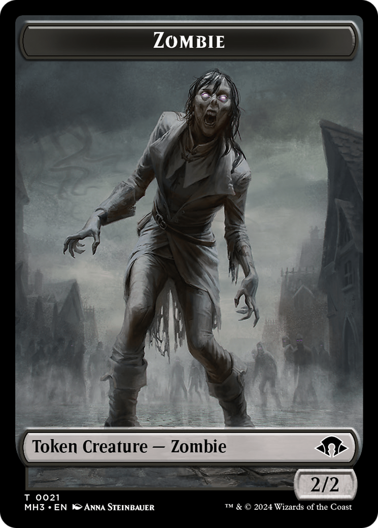 Insect (0043) (Ripple Foil) // Zombie Double-Sided Token [Modern Horizons 3 Tokens] | Spectrum Games