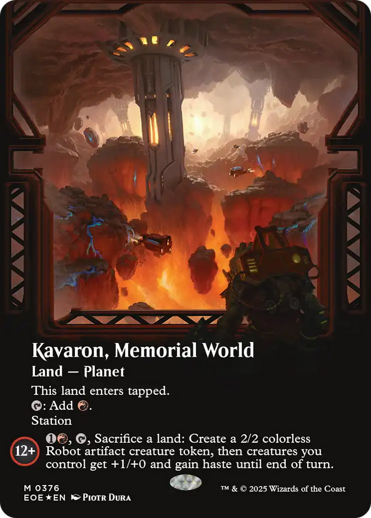 Kavaron, Memorial world (Borderless) (Galaxy Foil) [Edge of Eternities] | Spectrum Games
