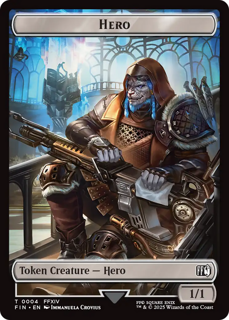 Hero (0004) // Wizard (0015) Double-Sided Token [FINAL FANTASY Tokens] | Spectrum Games