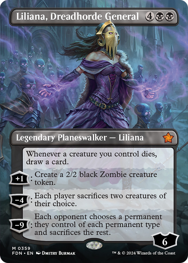 Liliana, Dreadhorde General (Borderless) [Foundations] | Spectrum Games