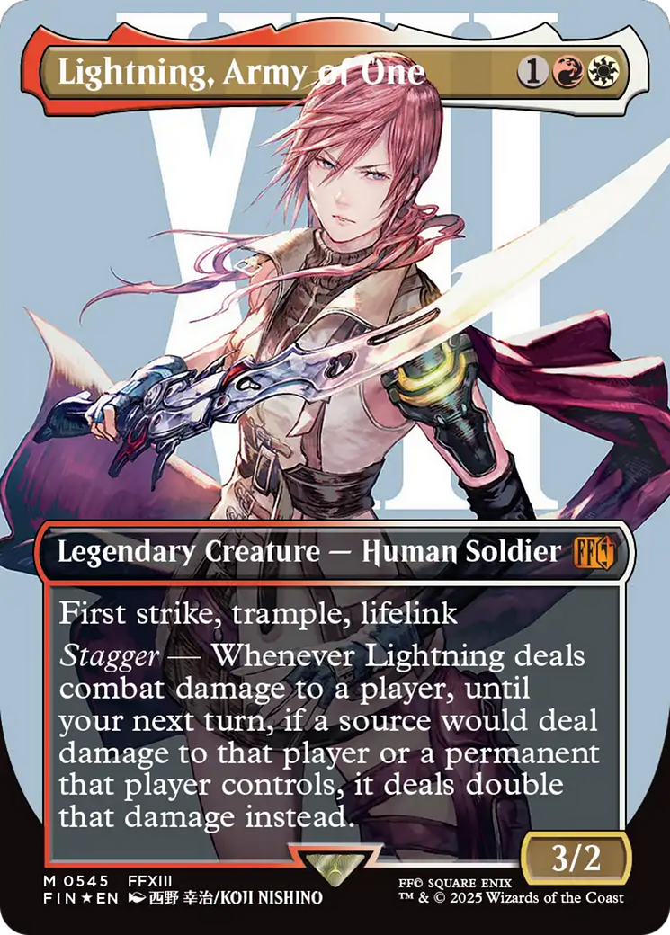 Lightning, Army of One (Borderless) (Surge Foil) [FINAL FANTASY] | Spectrum Games