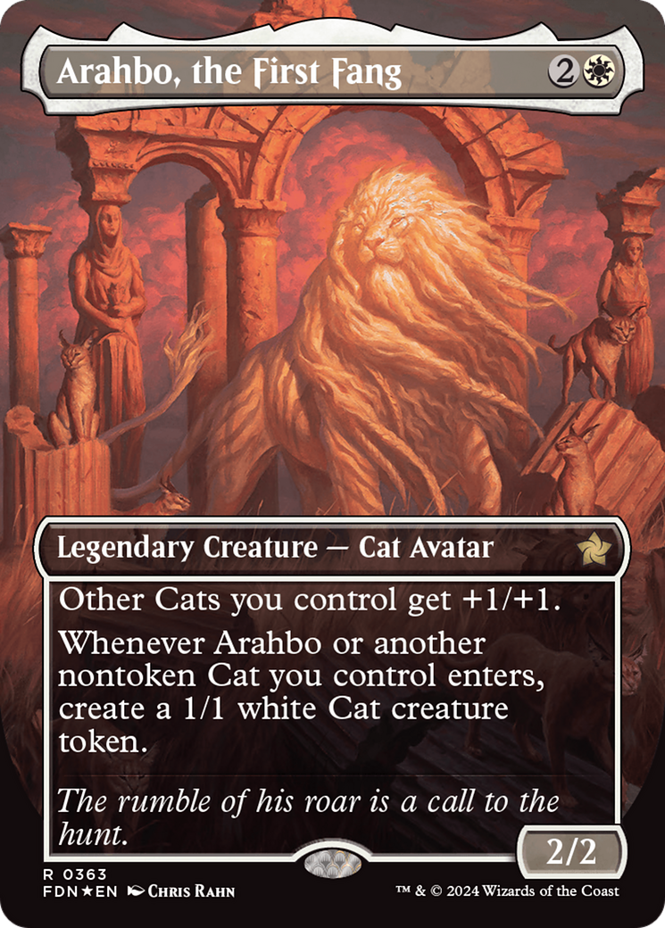 Arahbo, the First Fang (Borderless) (Mana Foil) [Foundations] | Spectrum Games