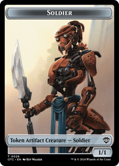 Elemental (0014) // Soldier (0026) Double-Sided Token [Outlaws of Thunder Junction Commander Tokens] | Spectrum Games