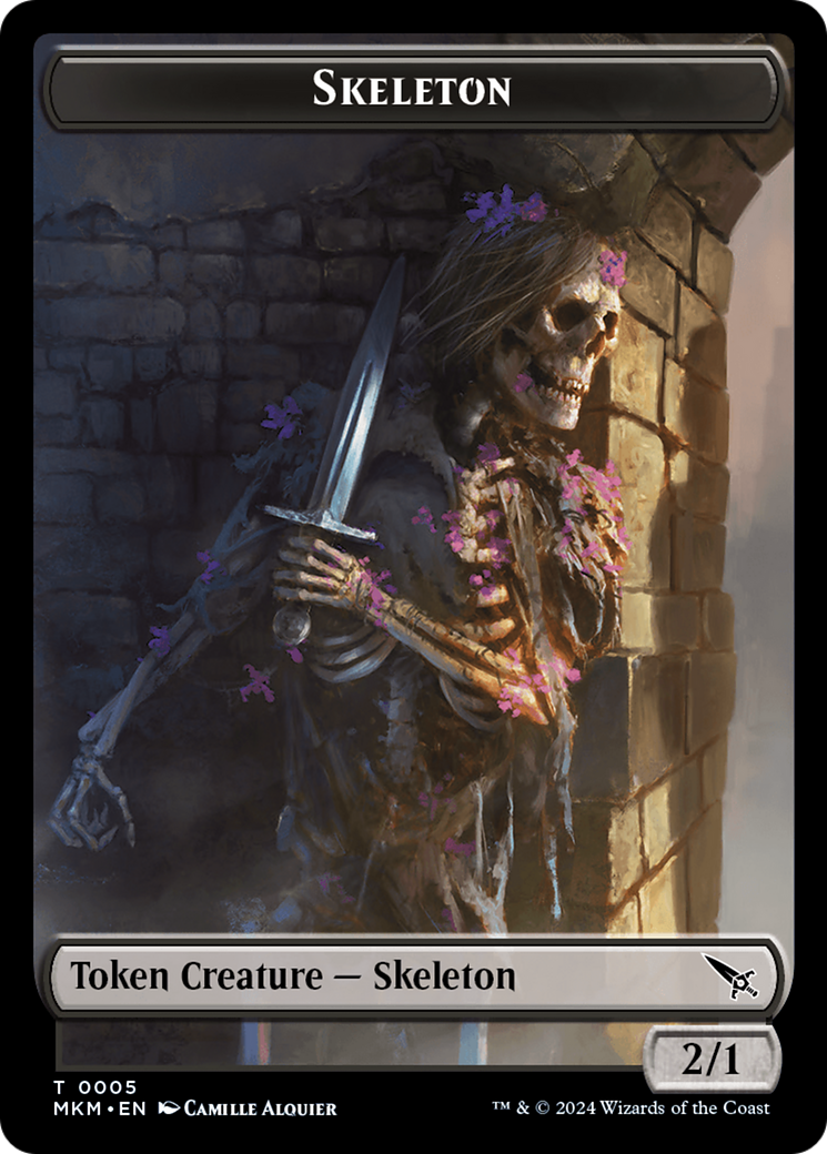 Skeleton Token [Murders at Karlov Manor Tokens] | Spectrum Games