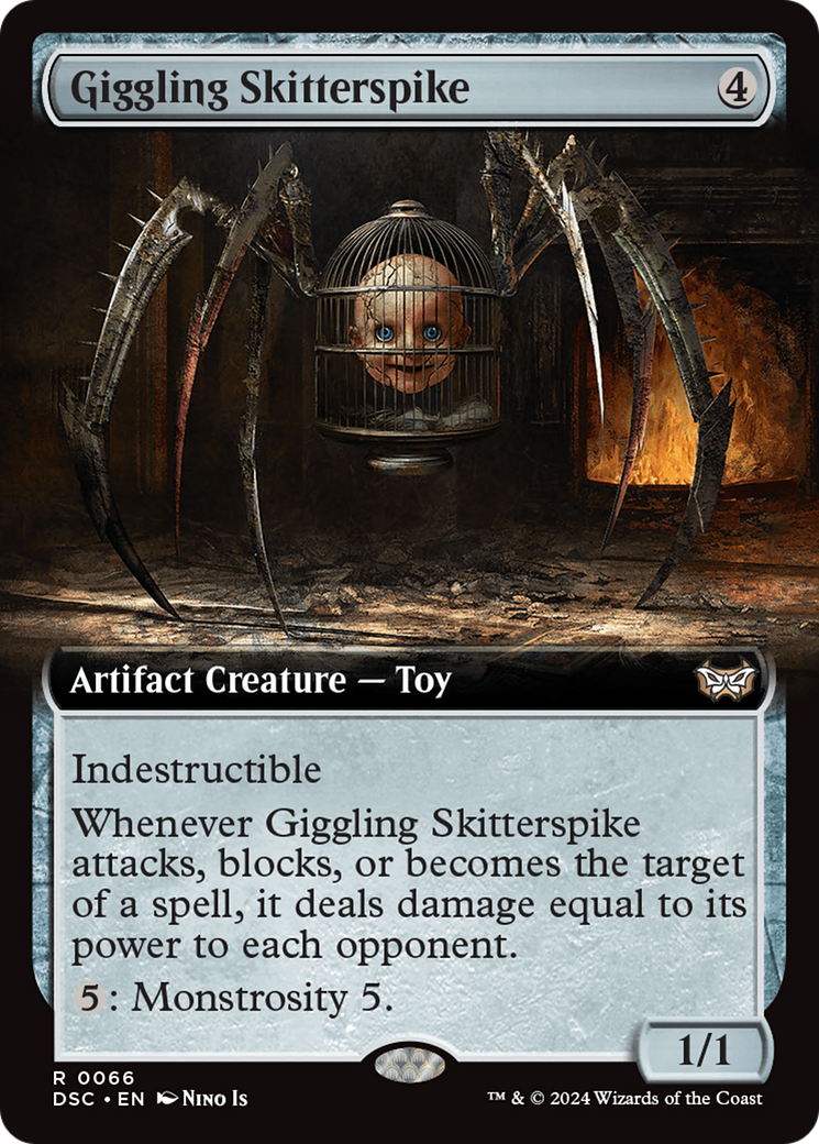 Giggling Skitterspike (Extended Art) [Duskmourn: House of Horror Commander] | Spectrum Games