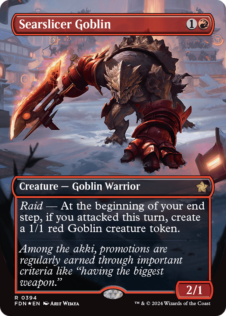 Searslicer Goblin (Borderless) (Mana Foil) [Foundations] | Spectrum Games