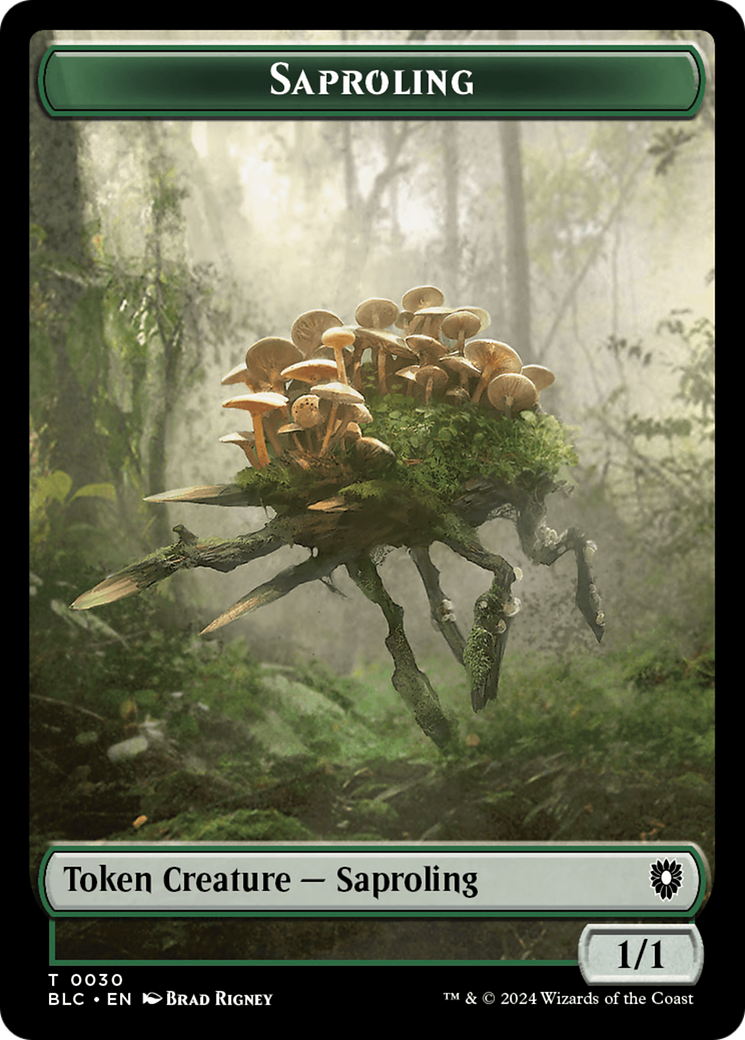 Saproling // Treasure Double-Sided Token [Bloomburrow Commander Tokens] | Spectrum Games