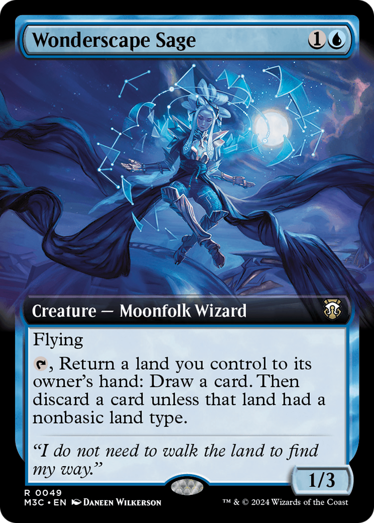 Wonderscape Sage (Extended Art) (Ripple Foil) [Modern Horizons 3 Commander] | Spectrum Games